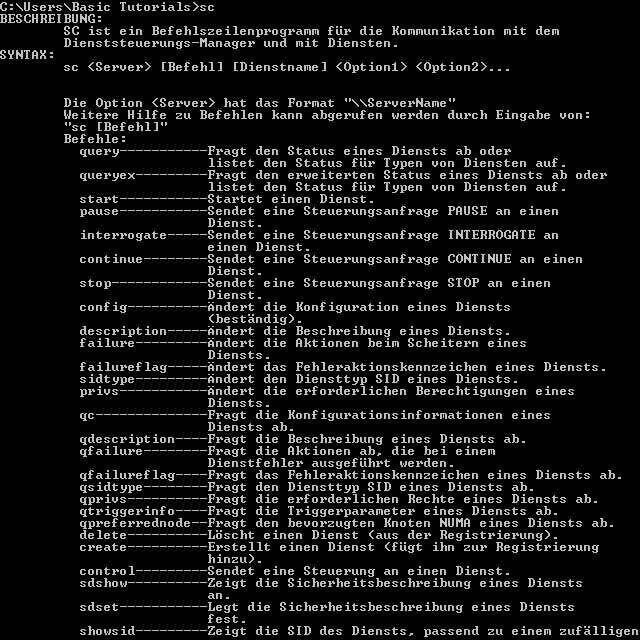 Windows Dienste löschen