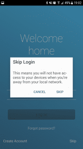 Warnung beim Überspringen des Logins