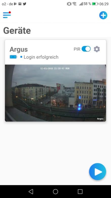 Geräteübersicht in der App
