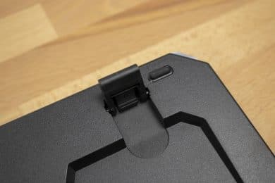 Ausgeklappter Aufsteller