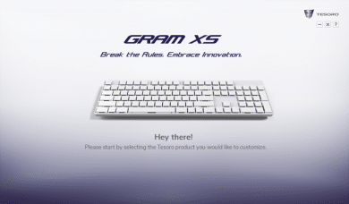 Startseite der Software