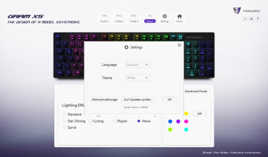 Wechsel der Sprache auf Deutsch