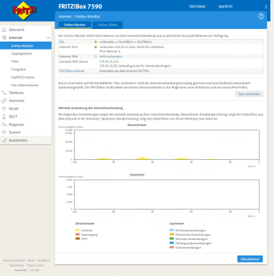 Infos zur Internetverbindung