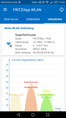 FRITZ App WLAN Umgebung
