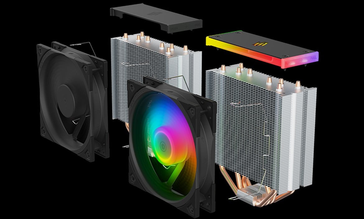 SilentiumPC Fera 5 ARGB CPU-Kühler und Fluctus 120 PWM ARGB Lüfter