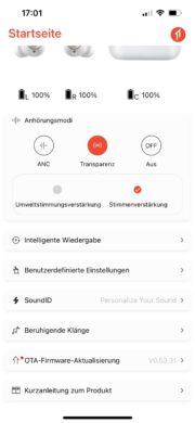 1More EVO Transparenz