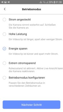 Betriebsmodus wählen