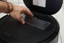 Position des Staubbehälters