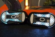 RGB-Beleuchtung unten: Aerox 9 links und Aerox 5 rechts