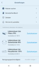 Prognostizierte Lebenszeit der Verschleißteile.