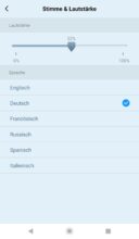Spracheinstellung im Menü der AirRobo-App