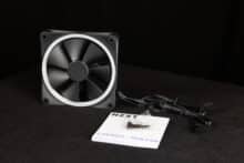 Lüfter NZXT F120 RGB auf dunklem Hintergrund