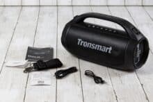Tronsmart Bang SE mit Kabeln, Gurt und Anleitung