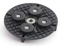 An der Unterseite der Antriebsscheibe sind vier Magnete zu erkennen