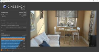 Ergebnisse im Cinebench R23 Test