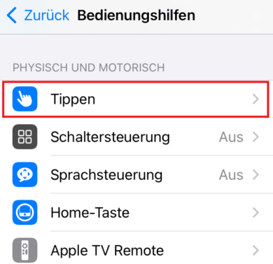 Bildschirmaufnahme iPhone Assistive Touch 2
