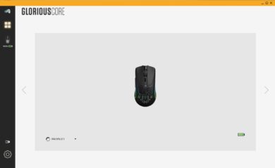 Startbildschirm Glorious Core Software