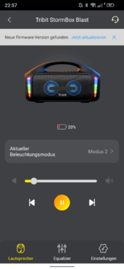 Tribit-App: Einfache Einstellungsmöglichkeiten