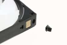 Entferntes Verbindungsstück neben dem Lian Li Uni Fan AL140 V2