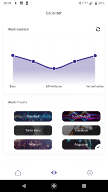 Grafischer EQ in der Tronsmart App