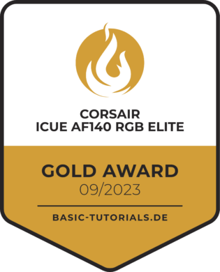 Corsair iCue AF140 RGB Elite Test Gold Award