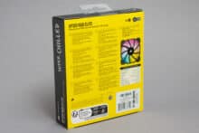 Rückseite der Verpackung der Corsair iCue SP120 RGB Elite Lüfter