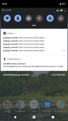 Push-Nachrichten von Petgugu auf dem Smartphone