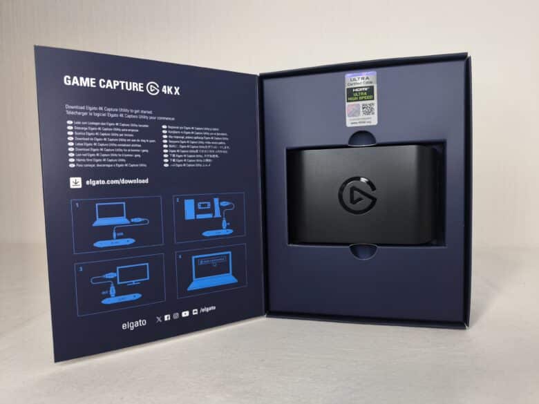 Schnellstart-Anleitung auf der Innenseite der Verpackung