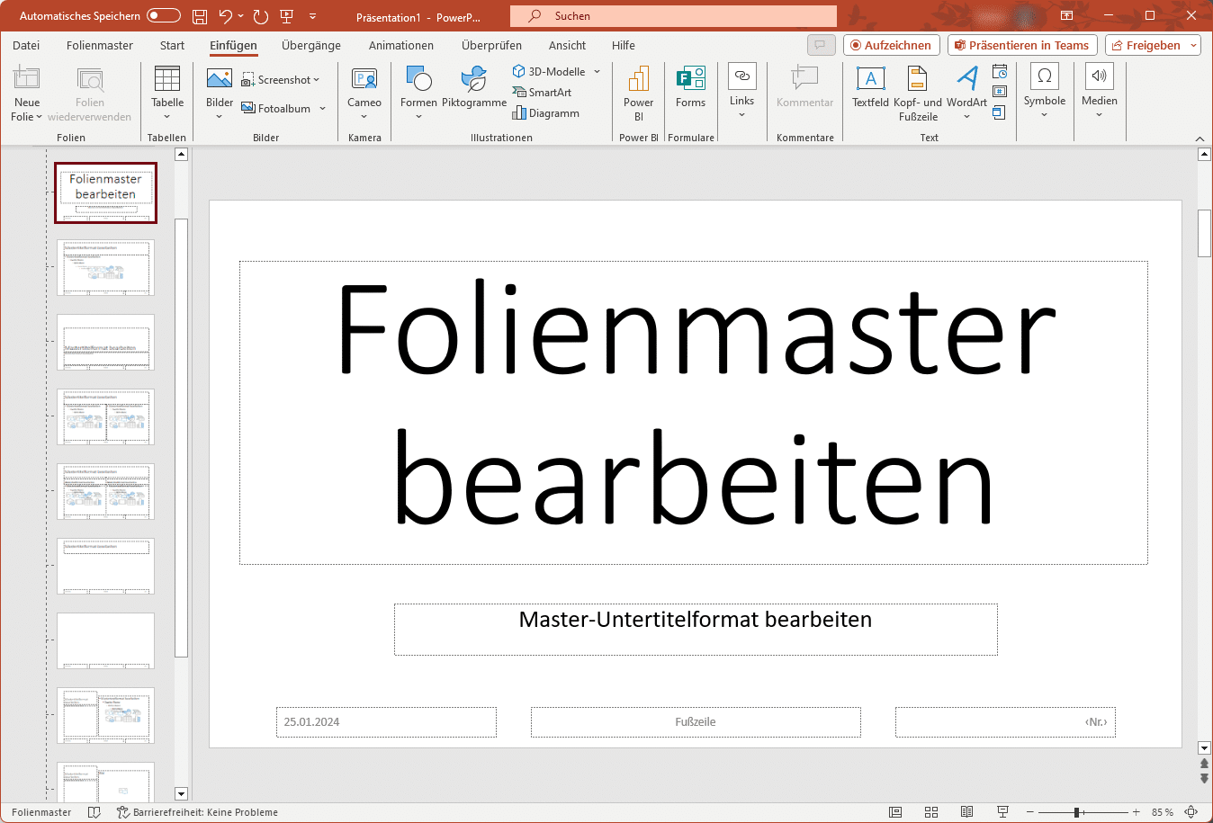 Folienmaster PowerPoint Titelbild