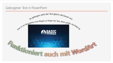 PowerPoint Text biegen