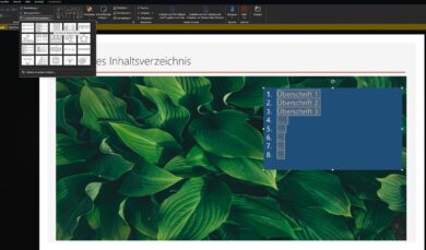 PowerPoint Inhaltsverzeichnis