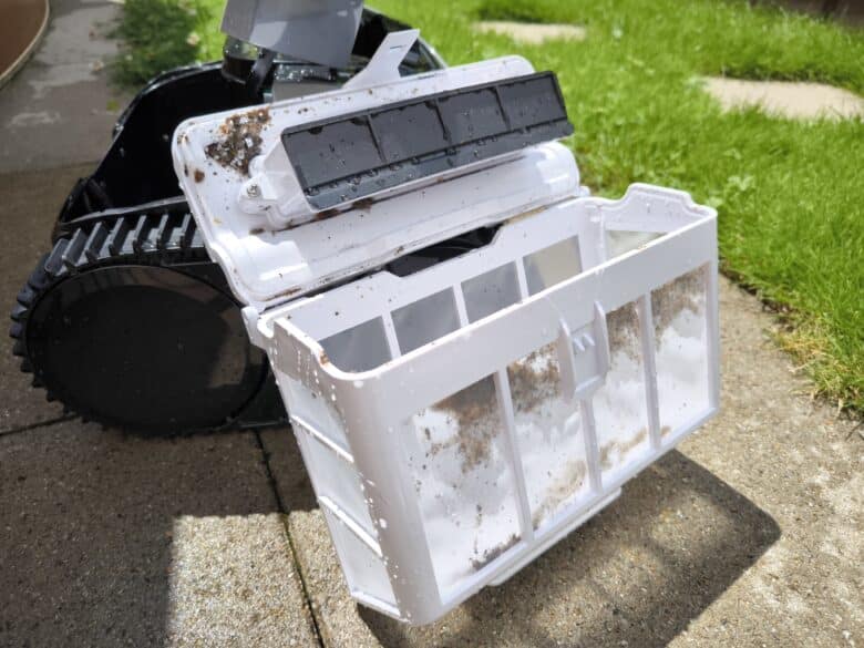 Die Schmutzausbeute ist ordentlich.