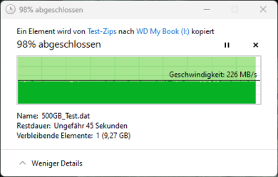 500 GB Testdateitransfer