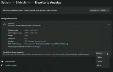 Windows 11: Erweiterte Anzeige