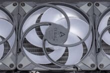 Die Rückseite eines der Lüfter