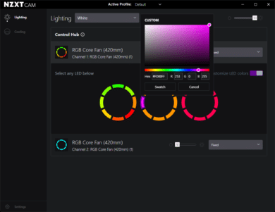 RGB-Feintuning in der Cam-App