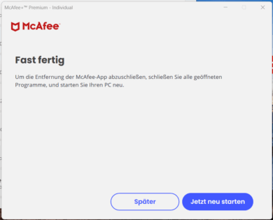 McAfee Deinstallation