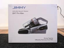 Verpackung des Jimmy BX7 Pro Max mit Produktabbildung