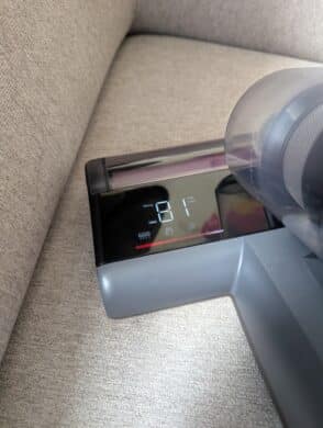 Jimmy BX8 Display mit rotem Balken bei hoher Staubbelastung