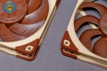 Zwei Noctua Lüfter, Nahaufnahme des Rahmens