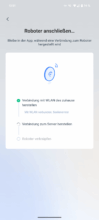 Ecovacs Home App Setup-Fortschritt mit WLAN-Verbindung, Server-Anbindung und Roboter-Verknüpfung des Deebot X9 Pro Omni
