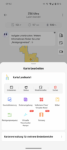 MOVAhome App Kartenbearbeitungs-Menü mit Funktionen für Raumaufteilung, Bodenumgebung, virtuelle Zonen und Reinigungssequenzen