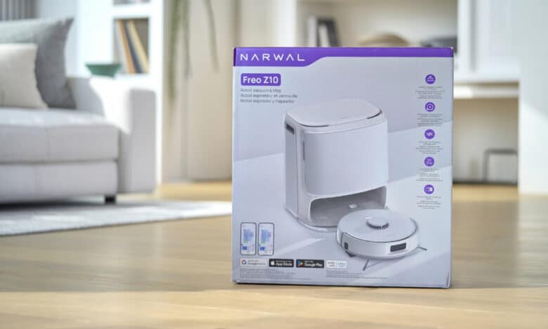 Verpackung des Narwal Freo Z10 Saug- und Wischroboters