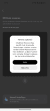 QR-Code-Scan-Aufforderung mit Kamera-Zugriffsoption in der Roborock-App