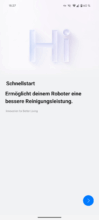 Startbildschirm der Roborock-App mit Schnellstart-Text