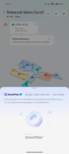 SmartPlan-Funktion des Roborock Qrevo CurvX in der App mit KI-Symbol und automatischer Reinigungsoptimierung