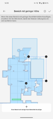 Karte mit markiertem Bereich für niedrige Durchfahrtshöhe