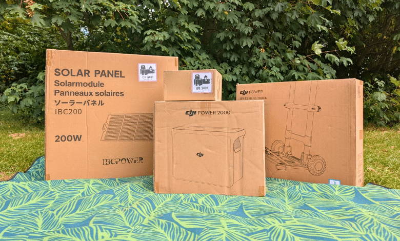 DJI Power 2000 und Zubehör verpackt