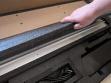 Detailaufnahme der Linearführung der TwoTrees TTC-6050 mit geschmeidiger Bewegung