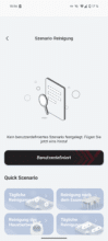 Szenario-Reinigungsmenü mit Quick-Optionen wie Haustierbereich oder Essen
